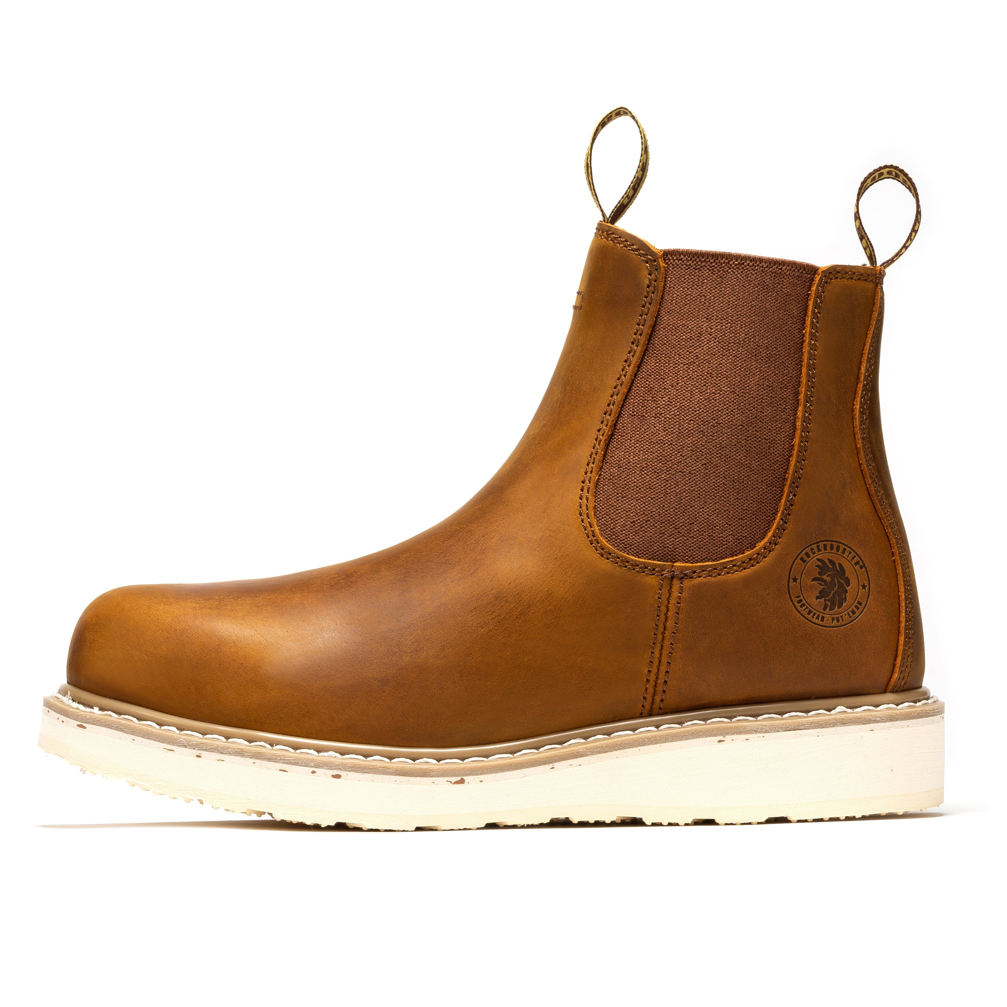 ROCKROOSTER Capitola Mans 6-duim Bruin Wig Werkstewels SAP102