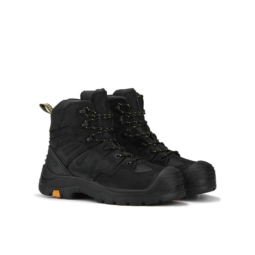 ROCKROOSTER Woodland Swart 6-duim Komposiet-neus Leer Werkstewels AK609